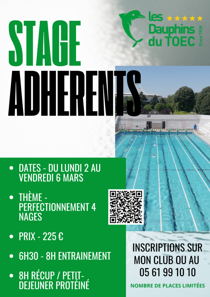 🚀 Stage adhérents – Du 02 au 06 Mars